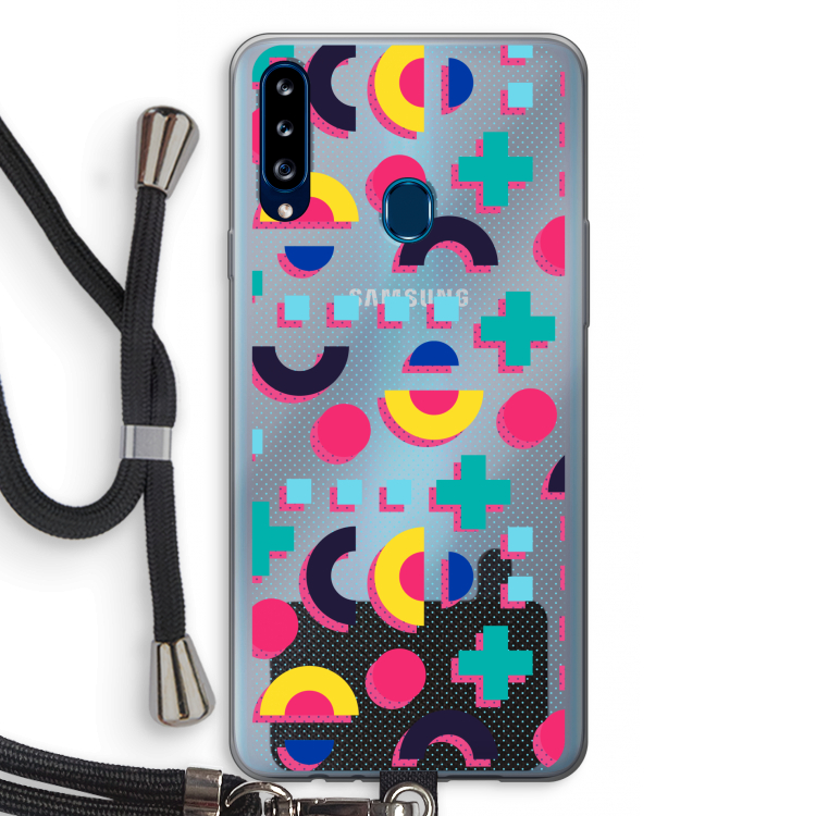 8-bit N°2: Samsung Galaxy A20s Transparant Hoesje met koord