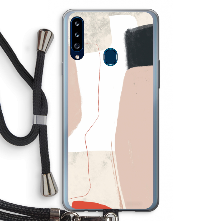 Lava: Samsung Galaxy A20s Transparant Hoesje met koord