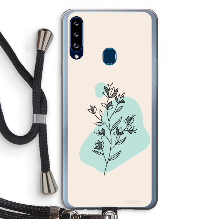 Violets are blue: Samsung Galaxy A20s Transparant Hoesje met koord