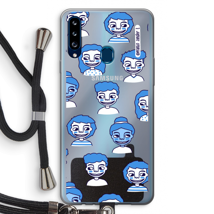 Gezichtjes: Samsung Galaxy A20s Transparant Hoesje met koord