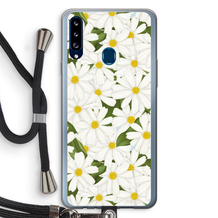 Summer Daisies: Samsung Galaxy A20s Transparant Hoesje met koord