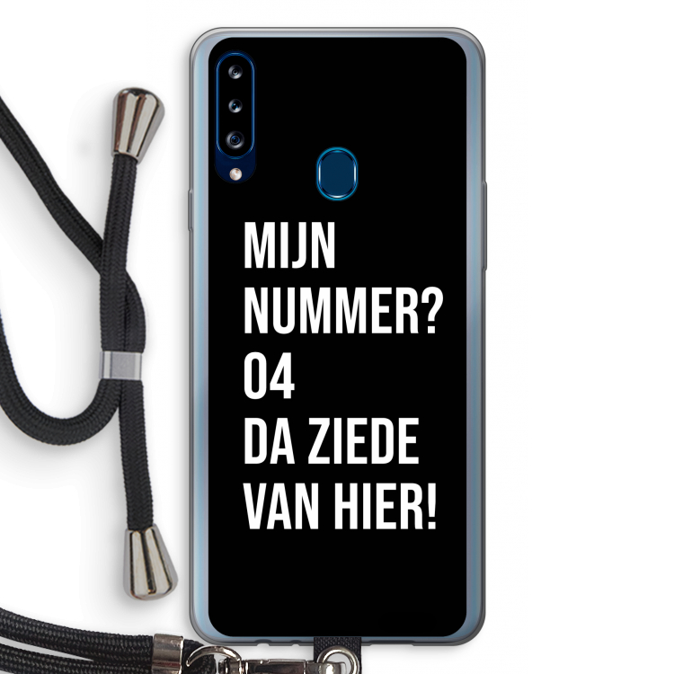 Da ziede van hier - Zwart: Samsung Galaxy A20s Transparant Hoesje met koord