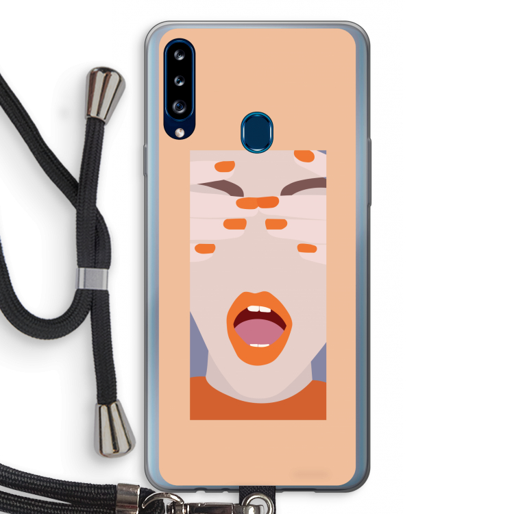 Surprise: Samsung Galaxy A20s Transparant Hoesje met koord