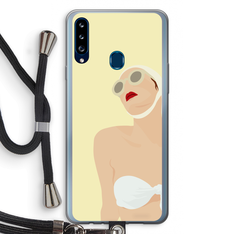 Summer: Samsung Galaxy A20s Transparant Hoesje met koord