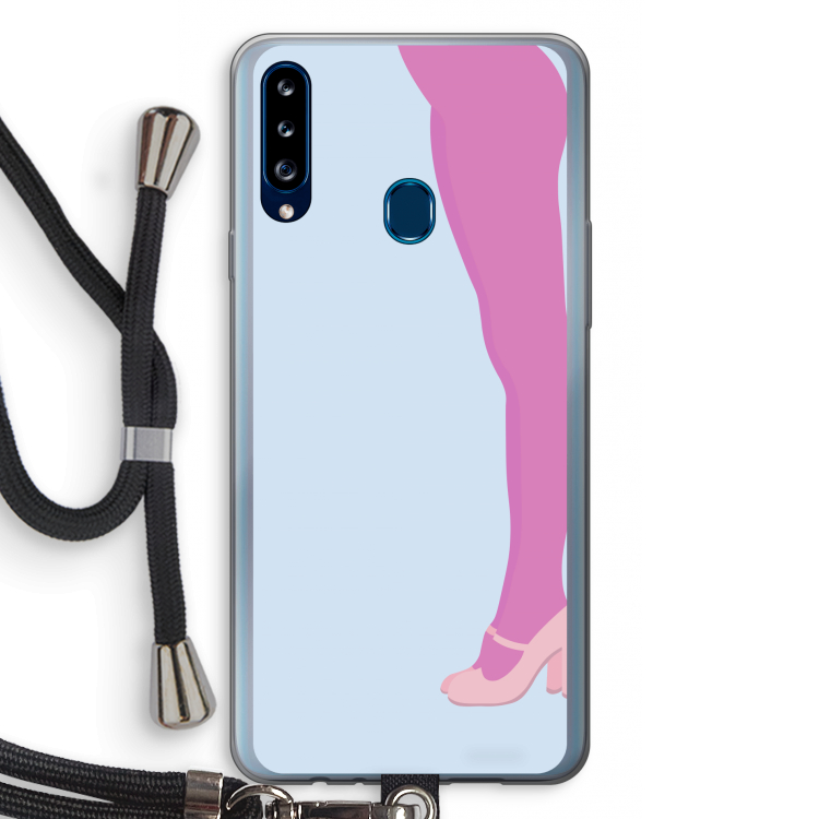 Pink panty: Samsung Galaxy A20s Transparant Hoesje met koord