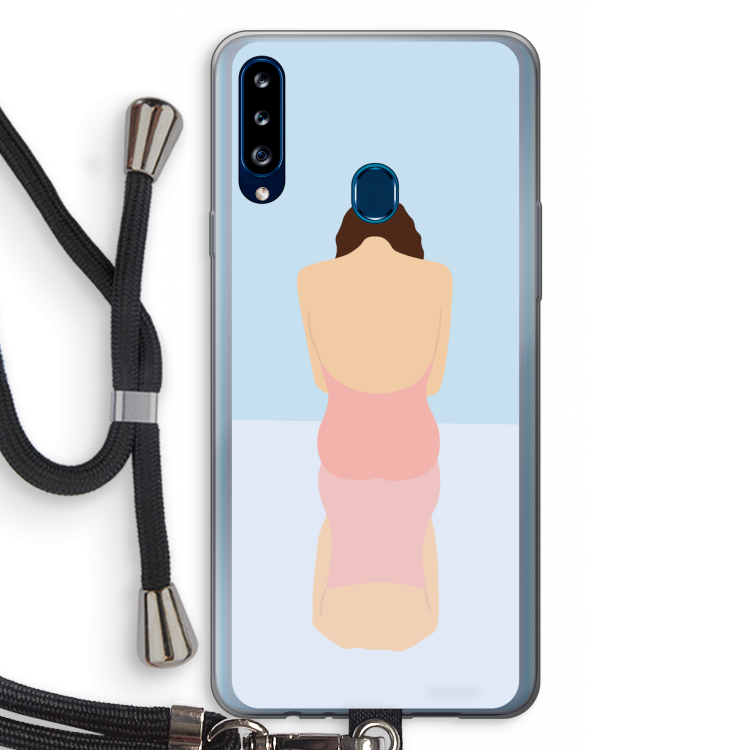 Mirror: Samsung Galaxy A20s Transparant Hoesje met koord