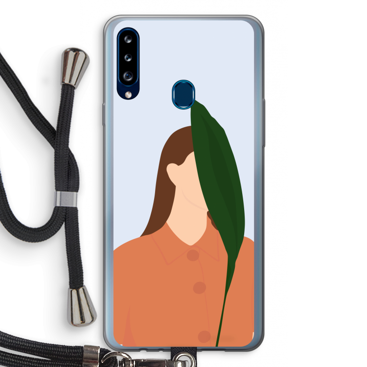 Leaf: Samsung Galaxy A20s Transparant Hoesje met koord