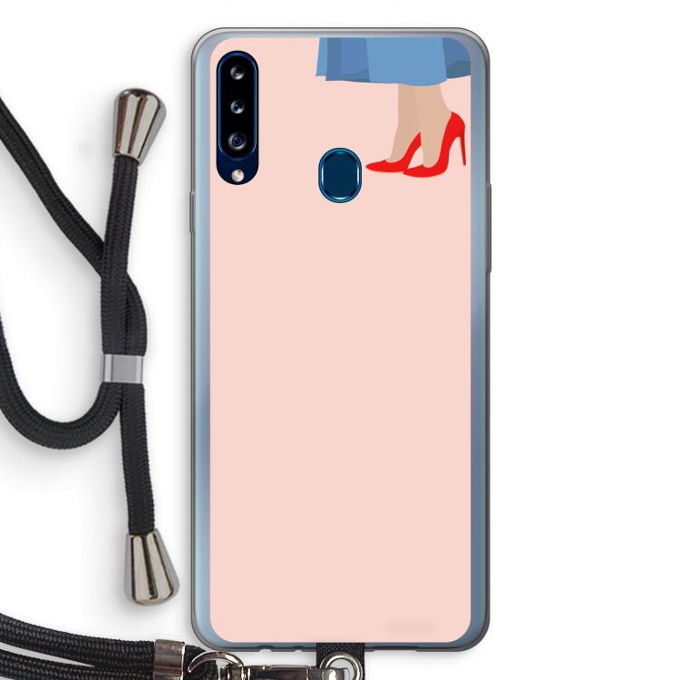 High heels: Samsung Galaxy A20s Transparant Hoesje met koord