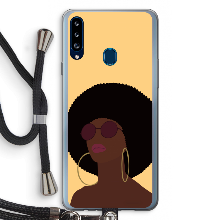 Golden hour: Samsung Galaxy A20s Transparant Hoesje met koord