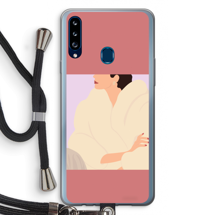 Cosy: Samsung Galaxy A20s Transparant Hoesje met koord