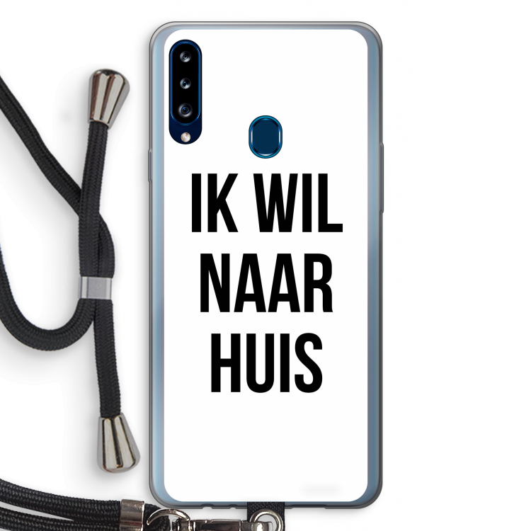 Ik wil naar huis: Samsung Galaxy A20s Transparant Hoesje met koord