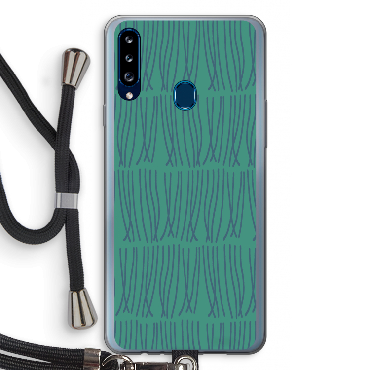 Swirls: Samsung Galaxy A20s Transparant Hoesje met koord
