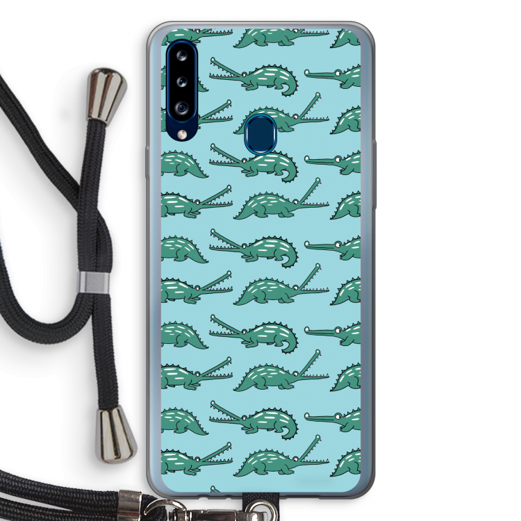 Kroko: Samsung Galaxy A20s Transparant Hoesje met koord