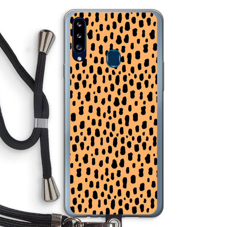 Panter: Samsung Galaxy A20s Transparant Hoesje met koord