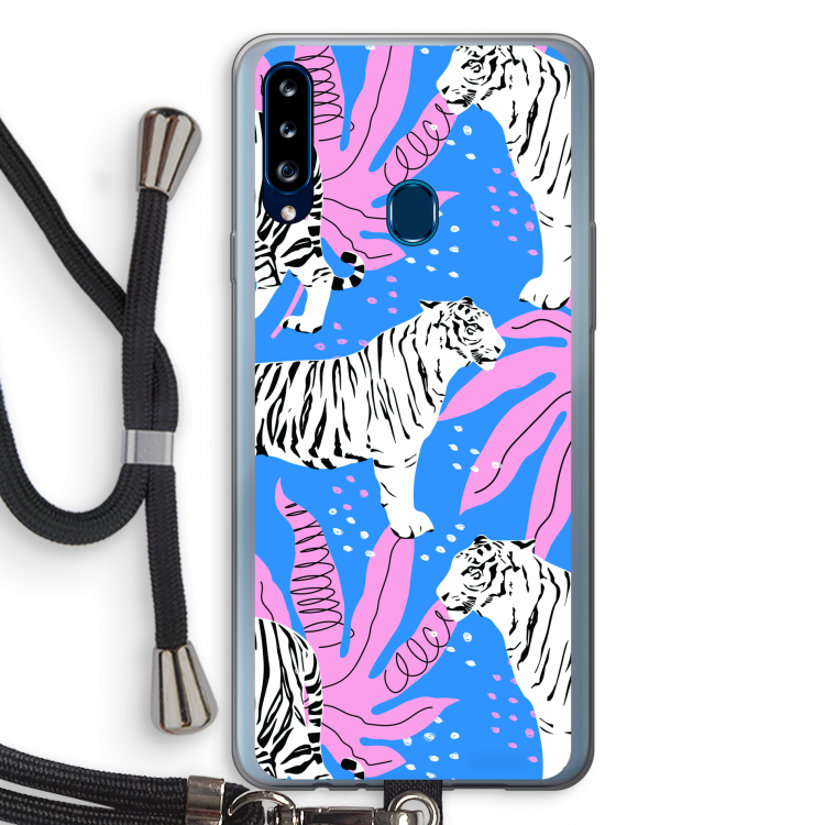 Tijger: Samsung Galaxy A20s Transparant Hoesje met koord