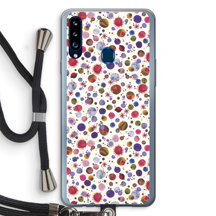 Planets Space: Samsung Galaxy A20s Transparant Hoesje met koord