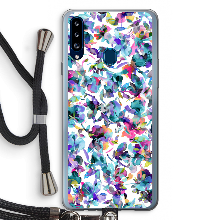 Hibiscus Flowers: Samsung Galaxy A20s Transparant Hoesje met koord