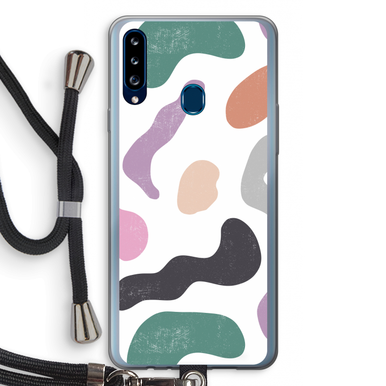 Memphis Shapes: Samsung Galaxy A20s Transparant Hoesje met koord