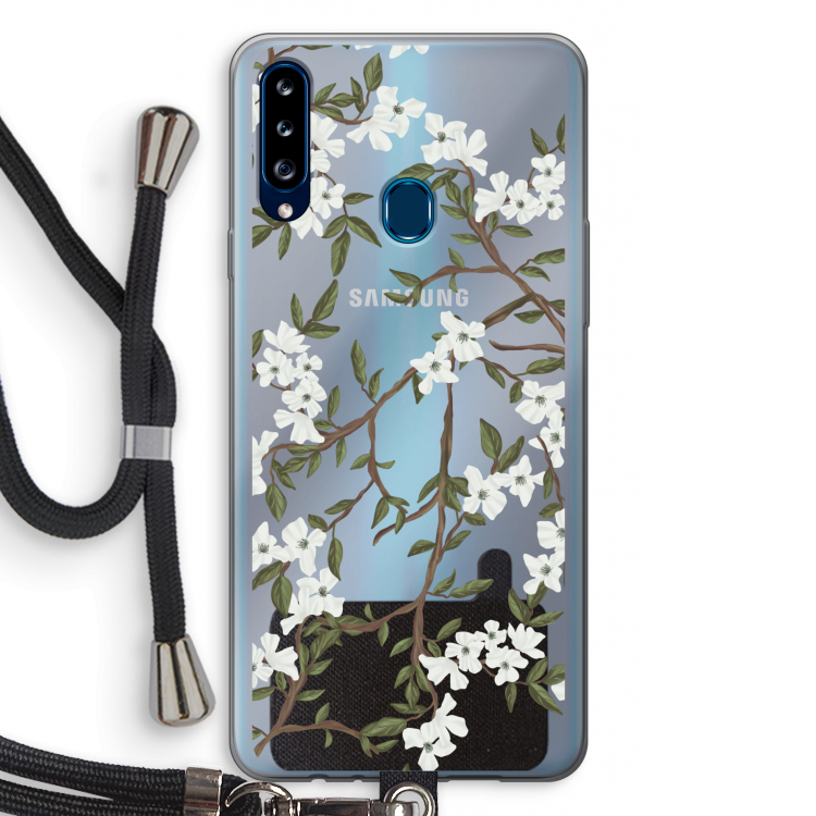 Blossoming spring: Samsung Galaxy A20s Transparant Hoesje met koord