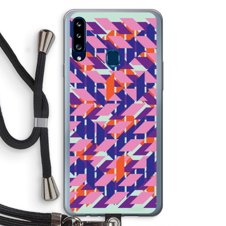 Skew Blush 3: Samsung Galaxy A20s Transparant Hoesje met koord