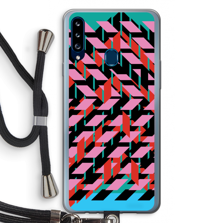 Skew Blush 2: Samsung Galaxy A20s Transparant Hoesje met koord