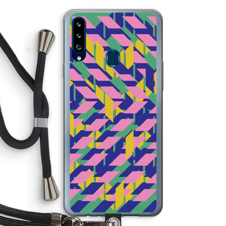 Skew Blush 1: Samsung Galaxy A20s Transparant Hoesje met koord
