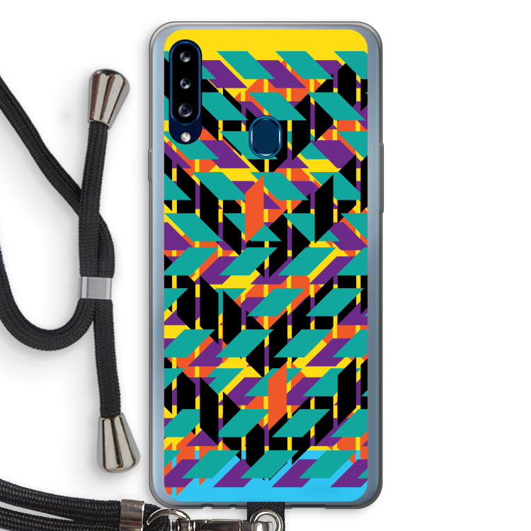 Skew Bee 1: Samsung Galaxy A20s Transparant Hoesje met koord