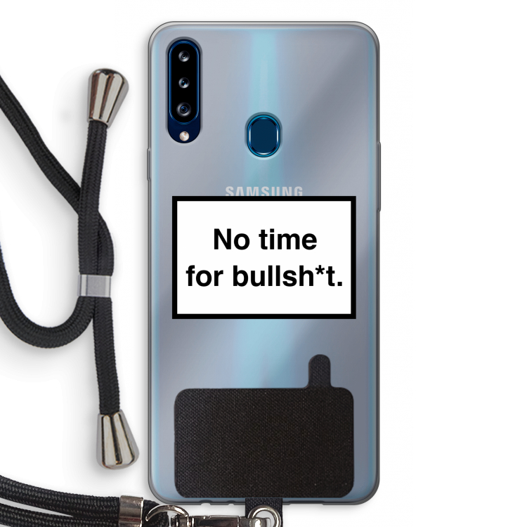 No time: Samsung Galaxy A20s Transparant Hoesje met koord
