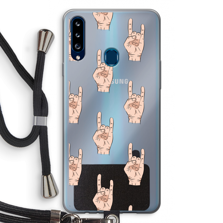 Rock: Samsung Galaxy A20s Transparant Hoesje met koord