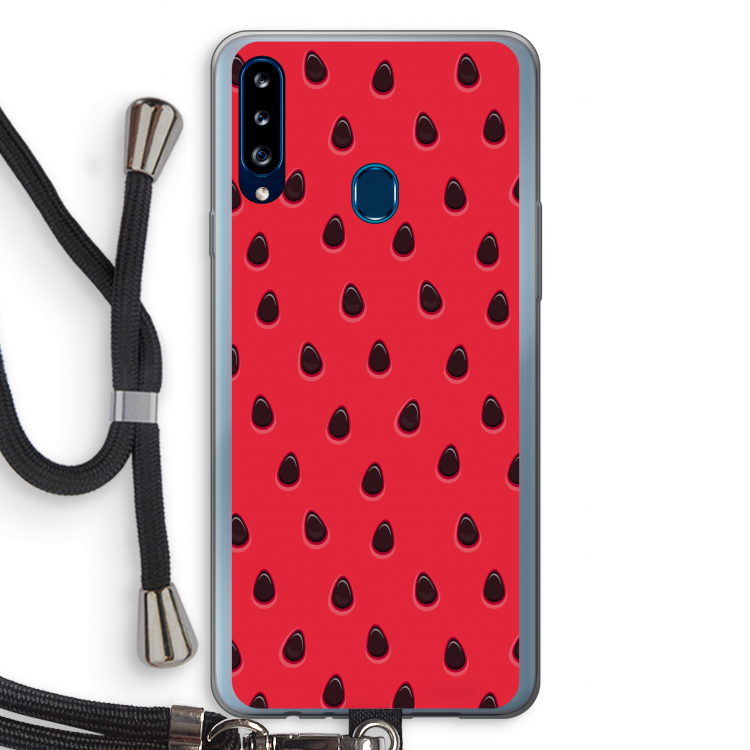 Watermelon: Samsung Galaxy A20s Transparant Hoesje met koord