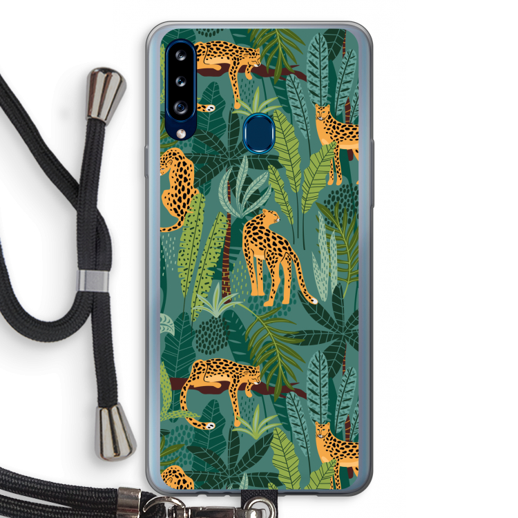 Luipaard 2: Samsung Galaxy A20s Transparant Hoesje met koord
