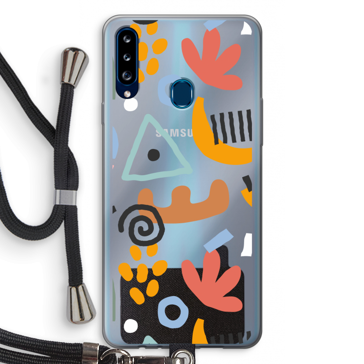 Abstract: Samsung Galaxy A20s Transparant Hoesje met koord