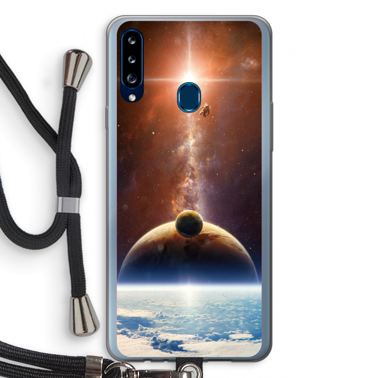 Omicron 2019: Samsung Galaxy A20s Transparant Hoesje met koord