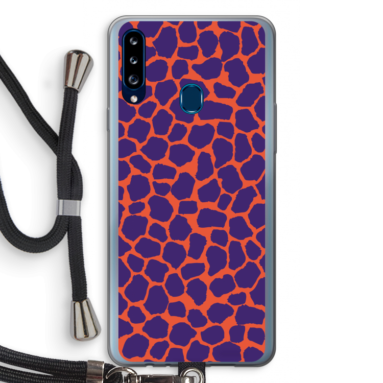 Purple Giraffe: Samsung Galaxy A20s Transparant Hoesje met koord