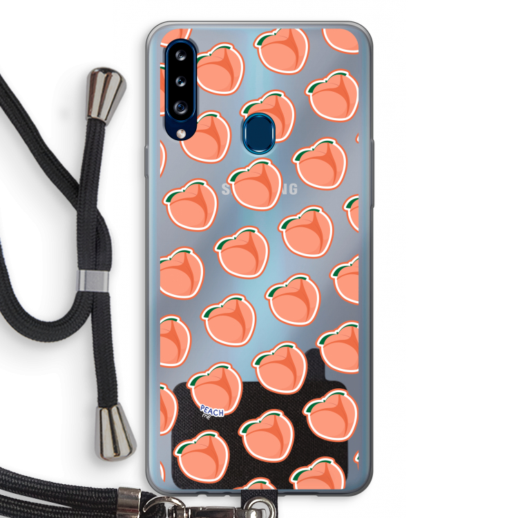 Just peachy: Samsung Galaxy A20s Transparant Hoesje met koord
