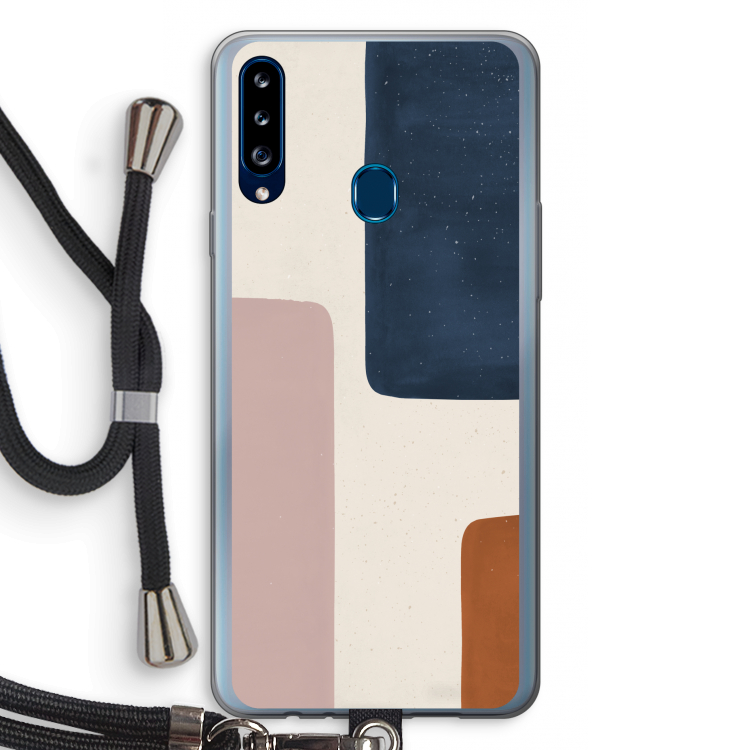 Geo #5: Samsung Galaxy A20s Transparant Hoesje met koord