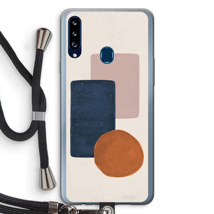 Geo #3: Samsung Galaxy A20s Transparant Hoesje met koord