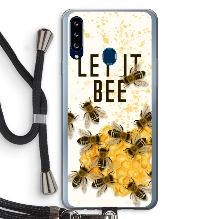 Let it bee: Samsung Galaxy A20s Transparant Hoesje met koord