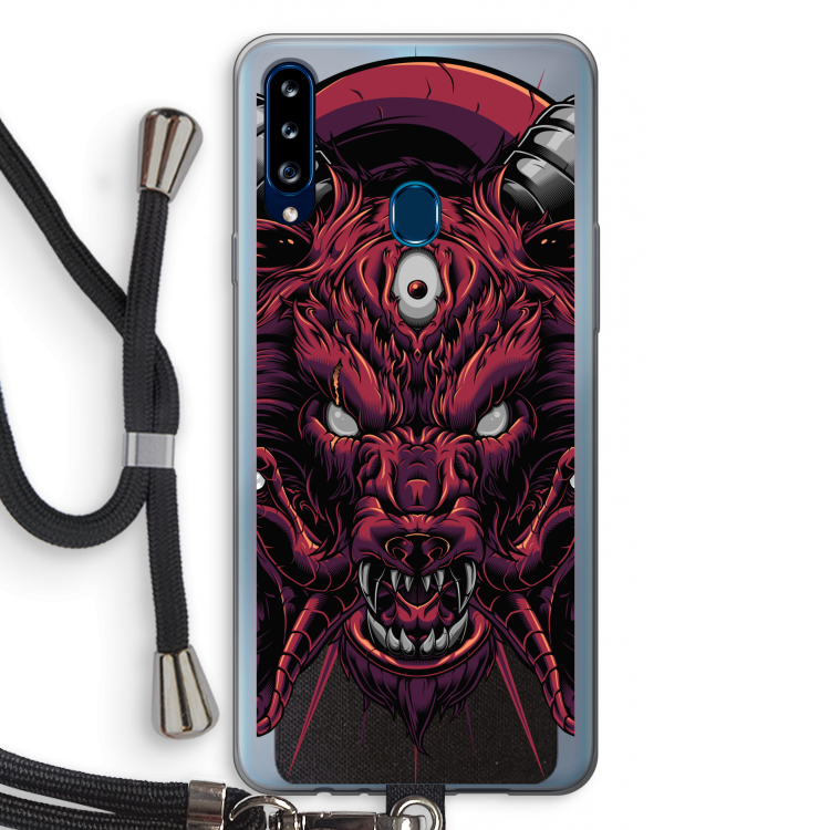Hell Hound and Serpents: Samsung Galaxy A20s Transparant Hoesje met koord
