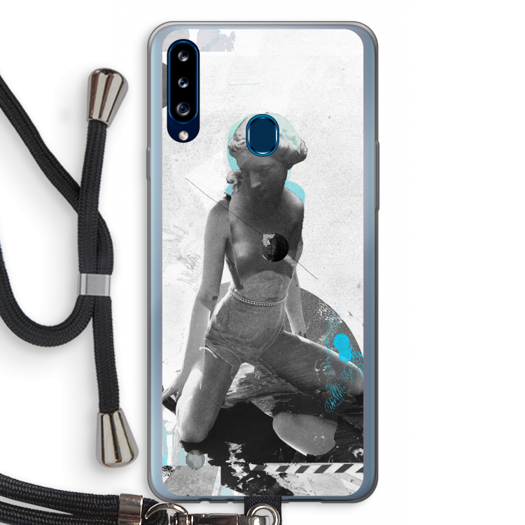 I will not feel a thing: Samsung Galaxy A20s Transparant Hoesje met koord