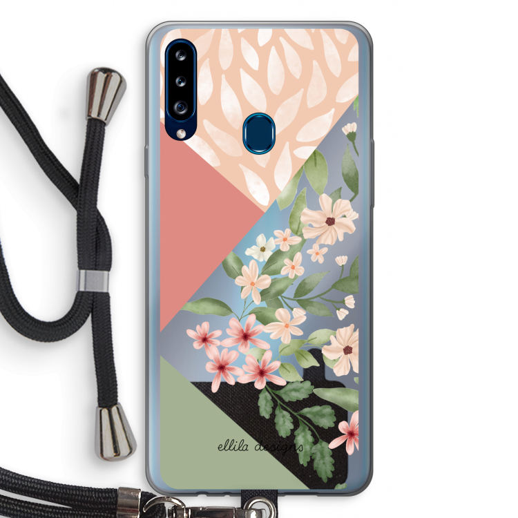Sweet heaven geometrics: Samsung Galaxy A20s Transparant Hoesje met koord