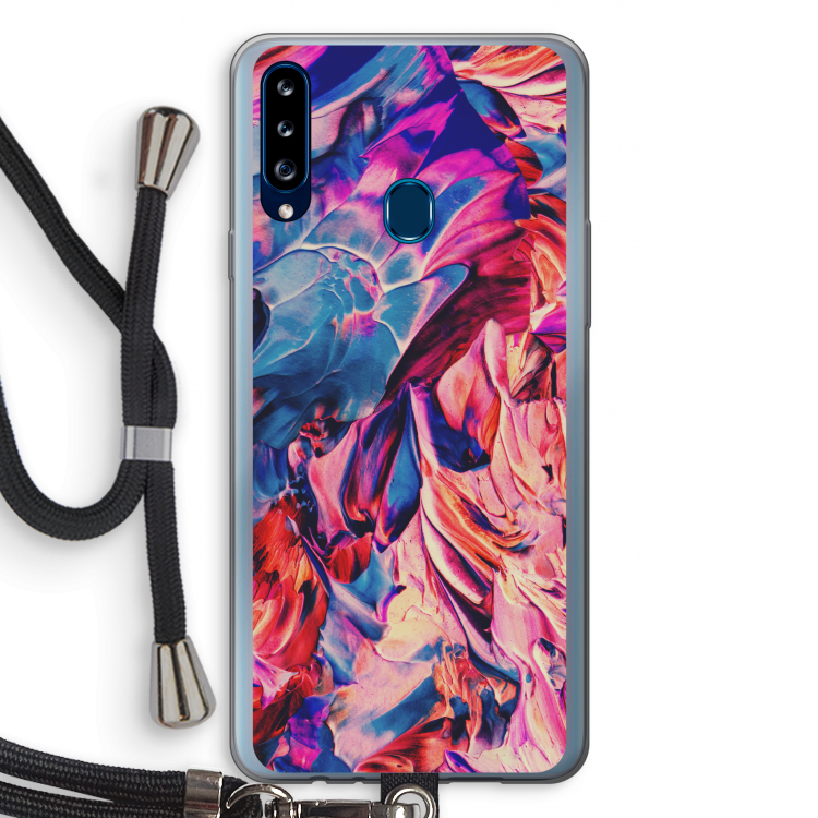 Pink Orchard: Samsung Galaxy A20s Transparant Hoesje met koord
