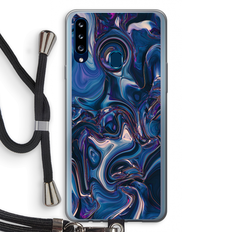 Mirrored Mirage: Samsung Galaxy A20s Transparant Hoesje met koord