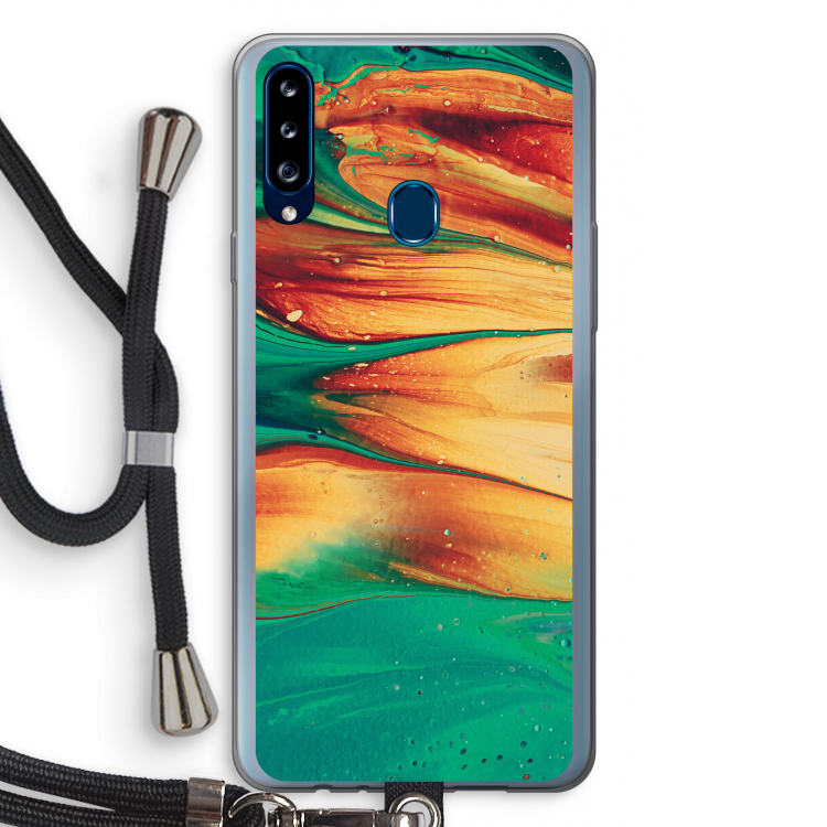 Green Inferno: Samsung Galaxy A20s Transparant Hoesje met koord