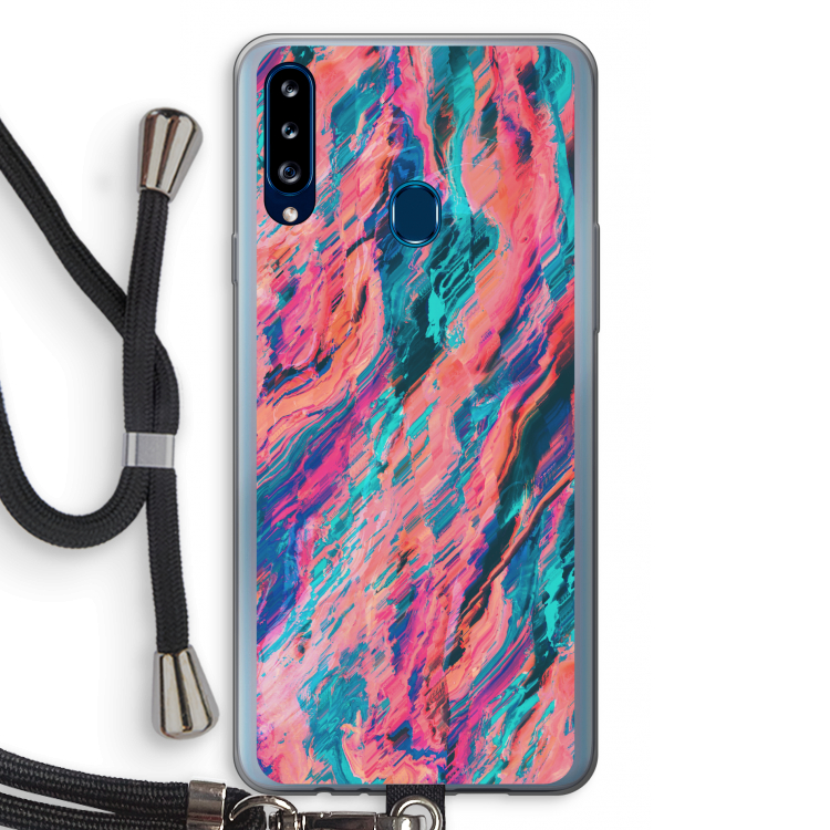 Electric Times: Samsung Galaxy A20s Transparant Hoesje met koord