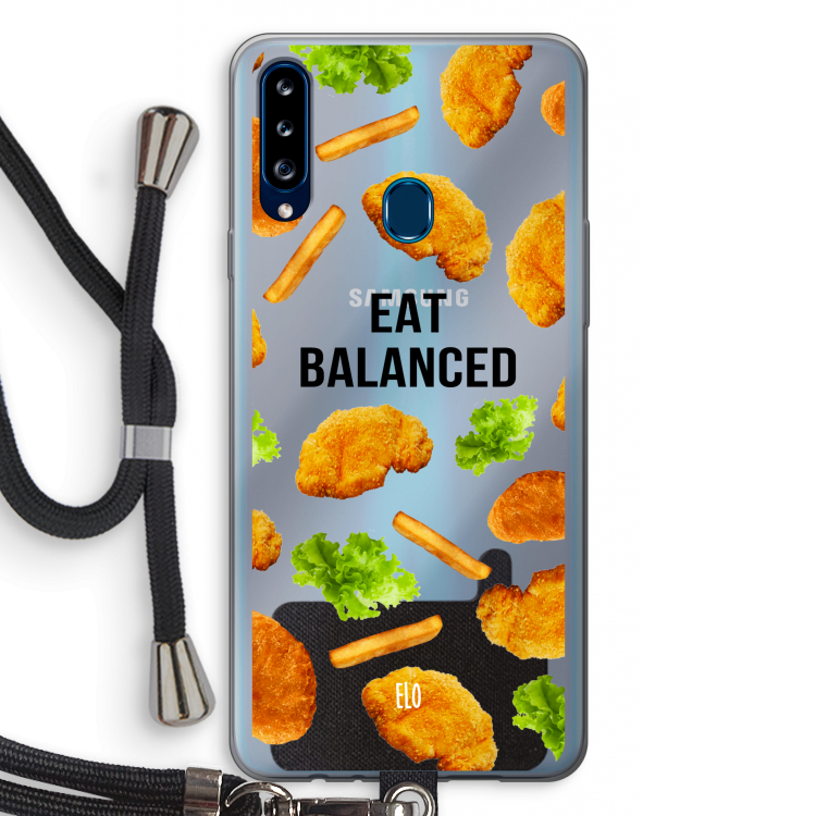 Eat Balanced: Samsung Galaxy A20s Transparant Hoesje met koord