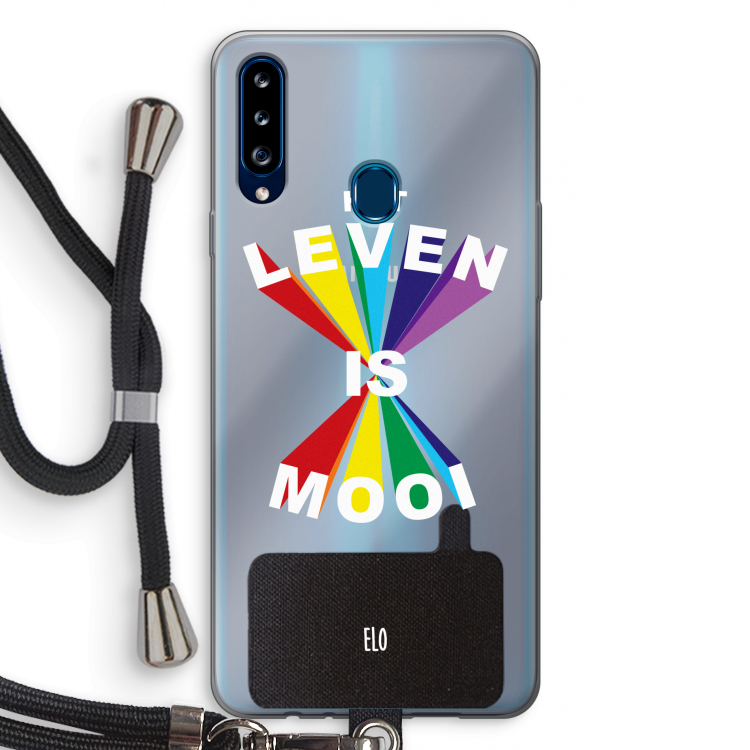 Het Leven Is Mooi: Samsung Galaxy A20s Transparant Hoesje met koord