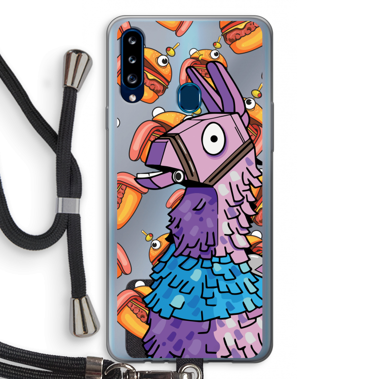 Loot Burger: Samsung Galaxy A20s Transparant Hoesje met koord