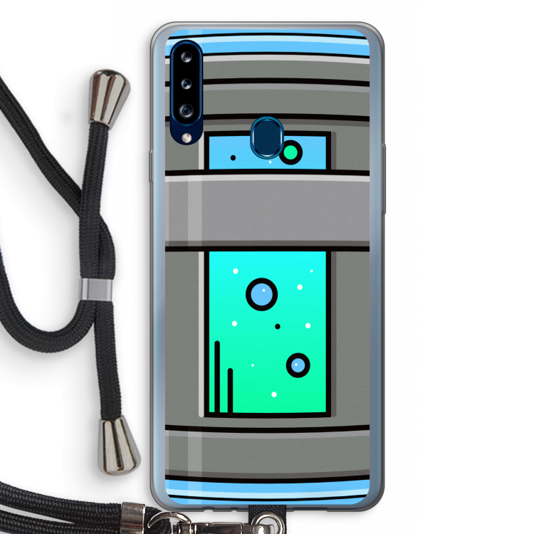 Chug Bottle: Samsung Galaxy A20s Transparant Hoesje met koord