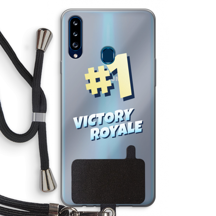 Victory Royale: Samsung Galaxy A20s Transparant Hoesje met koord
